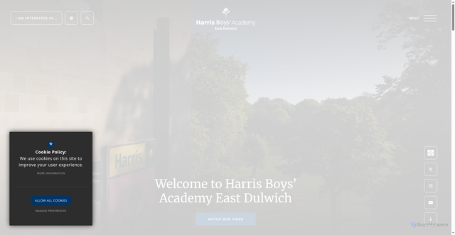 Security scan screenshot of https://www.harrisdulwichboys.org.uk/