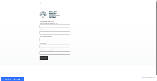 Security scan screenshot of https://info-hacienda-gov.weebly.com/