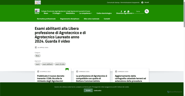 Security scan screenshot of https://lnx.agrotecnicipiemonte.it/home/cuneo/