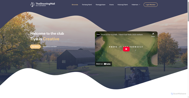 Security scan screenshot of https://theshootingmall-com.pages.dev/event-listing/event-detail.html