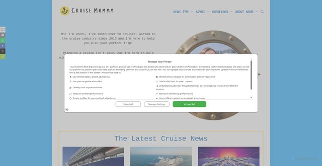 Security scan screenshot of https://www.cruisemummy.co.uk