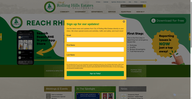 Security scan screenshot of https://www.rollinghillsestates.gov/