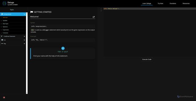 Security scan screenshot of https://dre.zoho.com