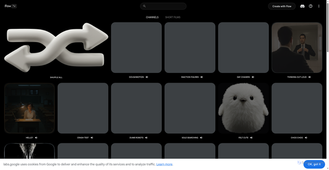 Security scan screenshot of https://labs.google/flow/tv/channels