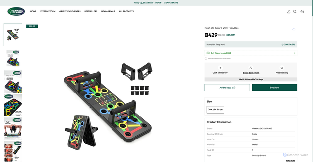 Security scan screenshot of https://gymnaziodynamiz.com/Push-Up-Board-With-Handles/catalogue/3tYG1HfO/ZkZg4KJq