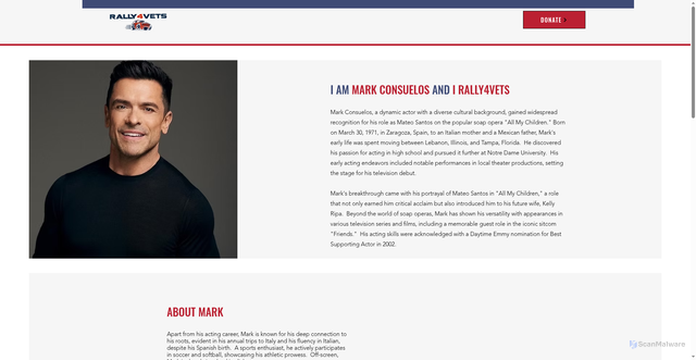 Security scan screenshot of https://www.rally4vets.com/markconsuelos