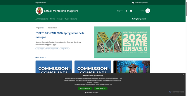 Security scan screenshot of https://www.comune.montecchio-maggiore.vi.it