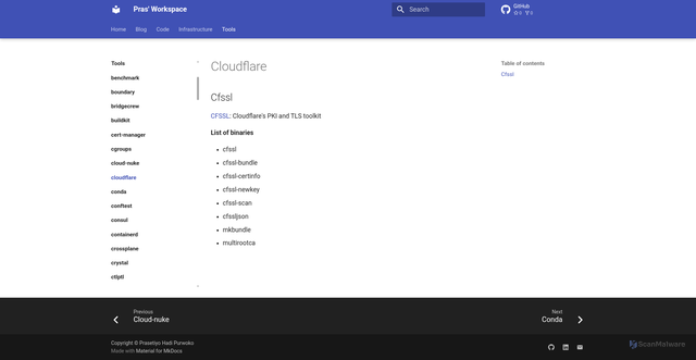 Security scan screenshot of https://workspace-211.pages.dev/tools/cloudflare/
