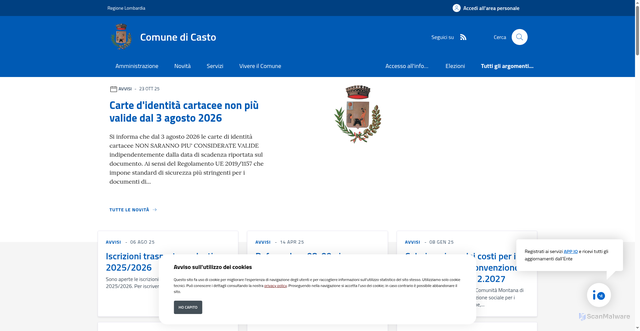 Security scan screenshot of https://www.comune.casto.bs.it/