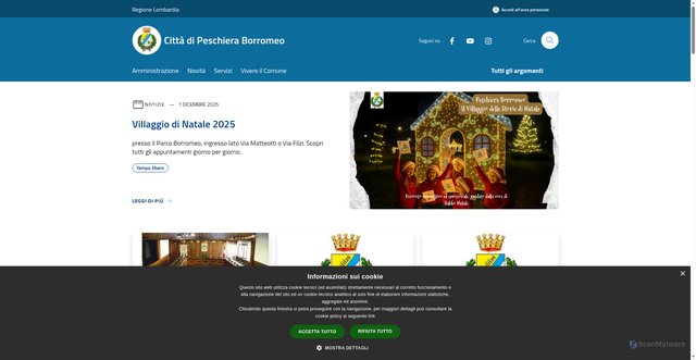 Security scan screenshot of https://www.comune.peschieraborromeo.mi.it/it