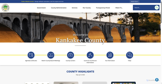 Security scan screenshot of https://kankakeecountyil.gov/