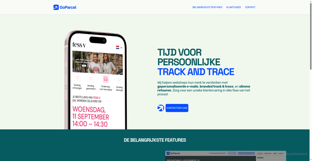 Security scan screenshot of https://goparcel.nl