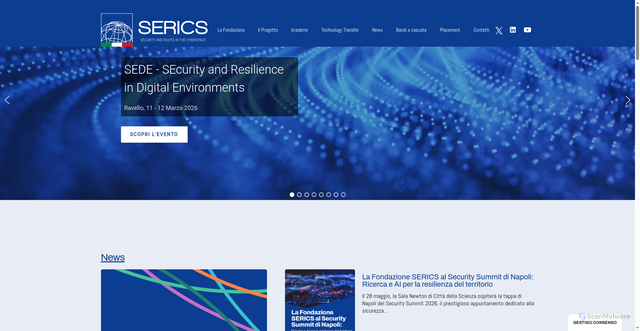 Security scan screenshot of https://www.serics.eu