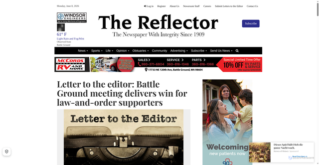 Security scan screenshot of http://www.thereflector.com/stories/letter-to-the-editor-battle-ground-meeting-delivers-win-for-law-and-order-supporters,403814