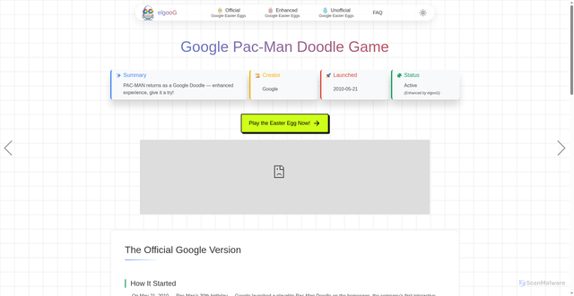 Security scan screenshot of https://elgoog.im/pacman/