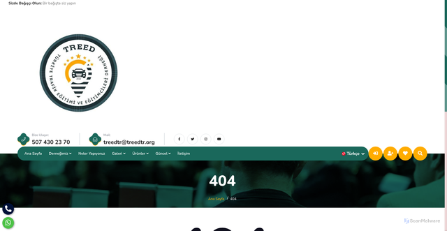 Security scan screenshot of https://treedtr.org/tr/Birlikte%20daha%20ya%C5%9Fanabilir%20bir%20D%C3%BCnya