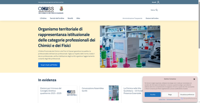 Security scan screenshot of http://chimicifisicisassari.it/