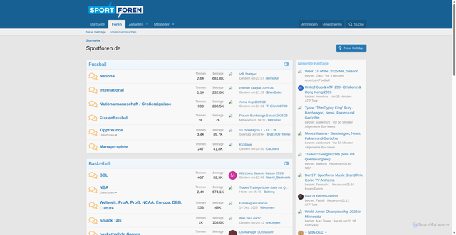 Security scan screenshot of https://sportforen.de