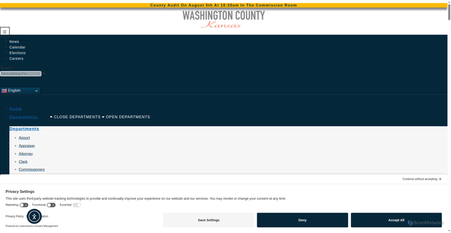 Security scan screenshot of https://washingtoncountyks.gov/