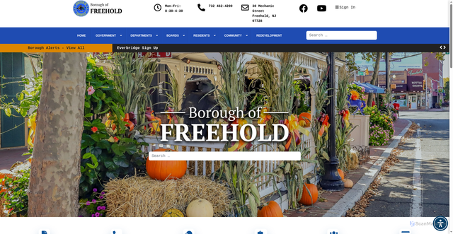 Security scan screenshot of https://freeholdboroughnj.gov/