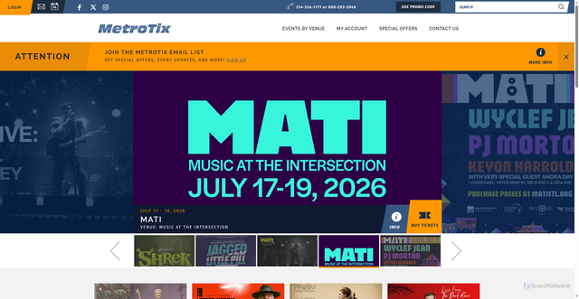 Security scan screenshot of https://metrotix.com