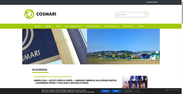 Security scan screenshot of https://www.cosmarimc.it