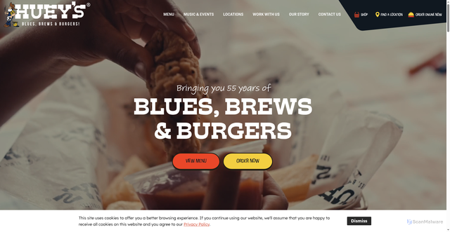 Security scan screenshot of https://hueyburger.com/