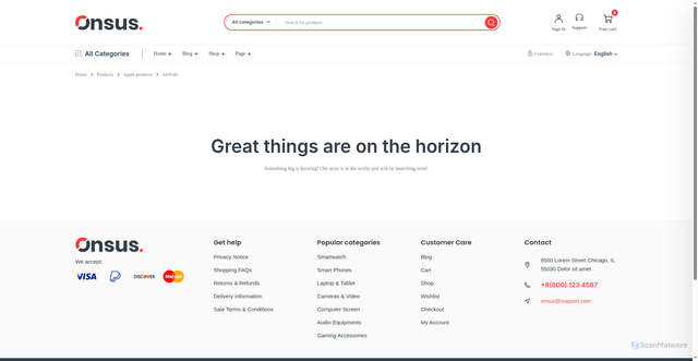 Security scan screenshot of https://allelectromarket.com/product-category/apple-products/airpods/