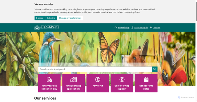 Security scan screenshot of https://www.stockport.gov.uk/