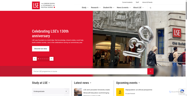Security scan screenshot of https://www.lse.ac.uk/
