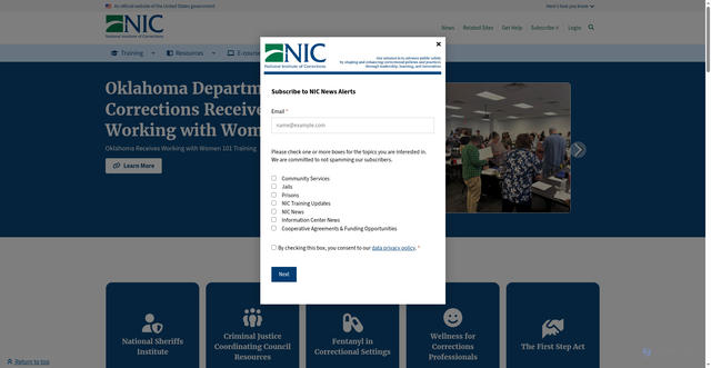 Security scan screenshot of https://nicic.gov/