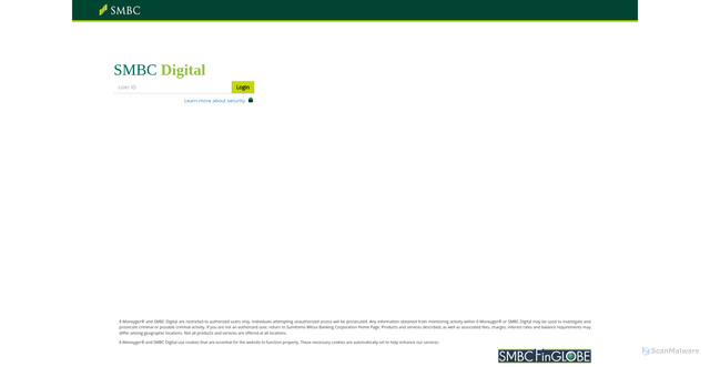 Security scan screenshot of https://www.smbcdigital.com