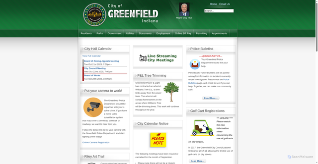 Security scan screenshot of https://greenfieldin.gov/