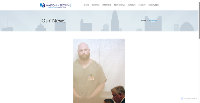 Security scan screenshot of https://waltonbrownlaw.com/article/219/statement-on-blendon-townships-continued-employment-of-officer-connor-grubb