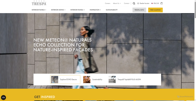 Security scan screenshot of https://www.trespa.com