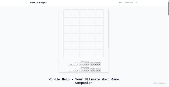 Security scan screenshot of https://wordle-helponline.github.io/
