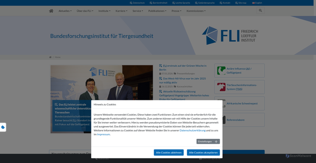 Security scan screenshot of https://www.fli.de/de/startseite