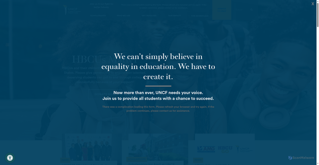 Security scan screenshot of https://cdn.uncf.org