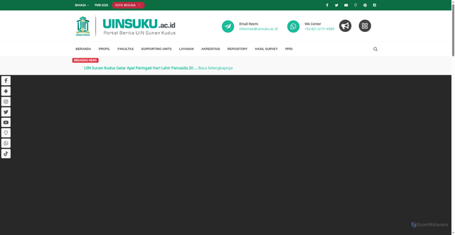 Security scan screenshot of https://iainkudus.ac.id