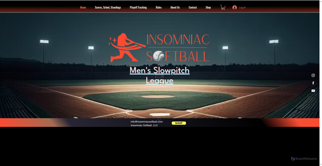 Security scan screenshot of https://www.insomniacsoftball.com/