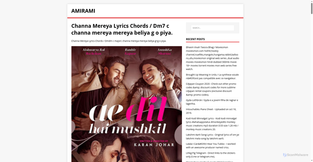 Security scan screenshot of https://imarima.pages.dev/posts/channa-mereya-lyrics-chords