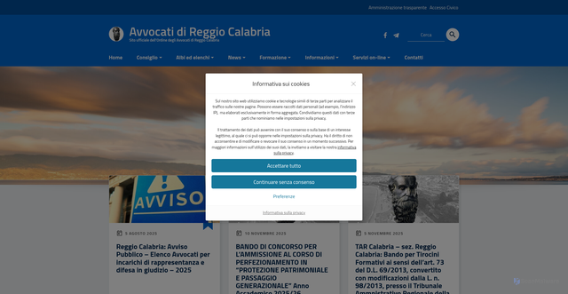 Security scan screenshot of https://www.ordineavvocatirc.it/