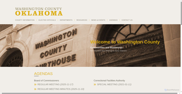 Security scan screenshot of https://washingtoncountyok.gov/