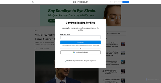 Security scan screenshot of https://www.theepochtimes.com/sports/mlb-executive-dombrowski-building-hall-of-fame-career-with-surging-phillies-5873064