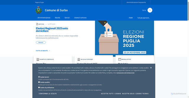 Security scan screenshot of https://www.comune.surbo.le.it/