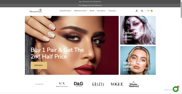 Security scan screenshot of https://mesmereyez.com.au