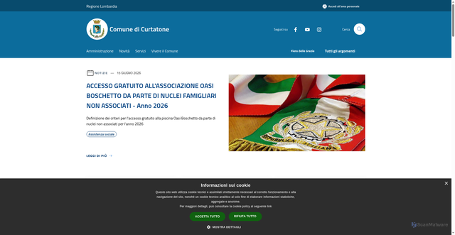 Security scan screenshot of https://www.comune.curtatone.mn.it