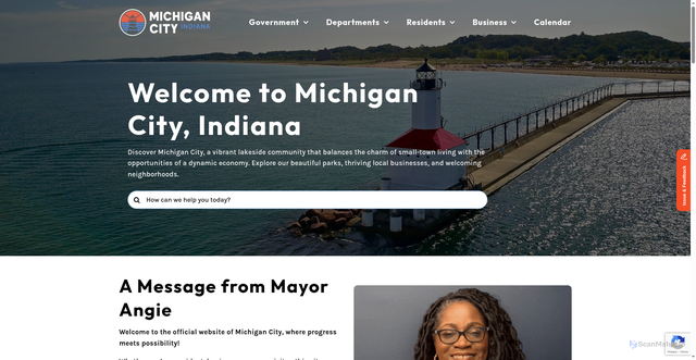 Security scan screenshot of https://michigancityin.gov/