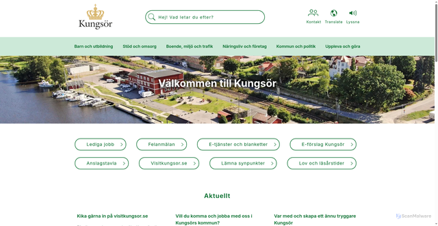 Security scan screenshot of http://www.kungsor.se