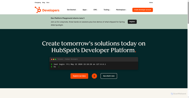 Security scan screenshot of https://api-na2.hubspot.com